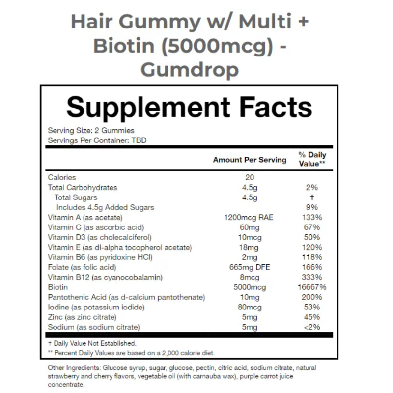 Hair Gummies with Biotin And Vitamins